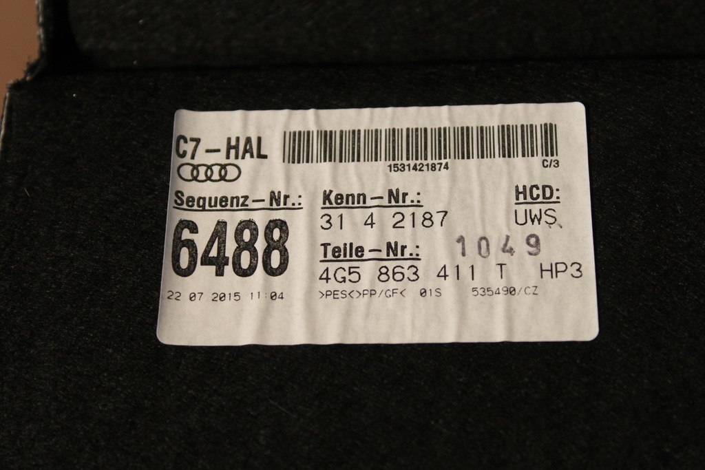 фото №7, Полиця багажника audi a6 4g c7 lift