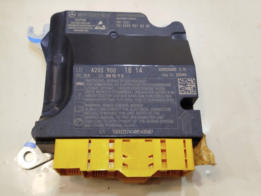 фото №1, Модуль подушка безопасности mercedes w205 a2059001814 исправный , легальный !