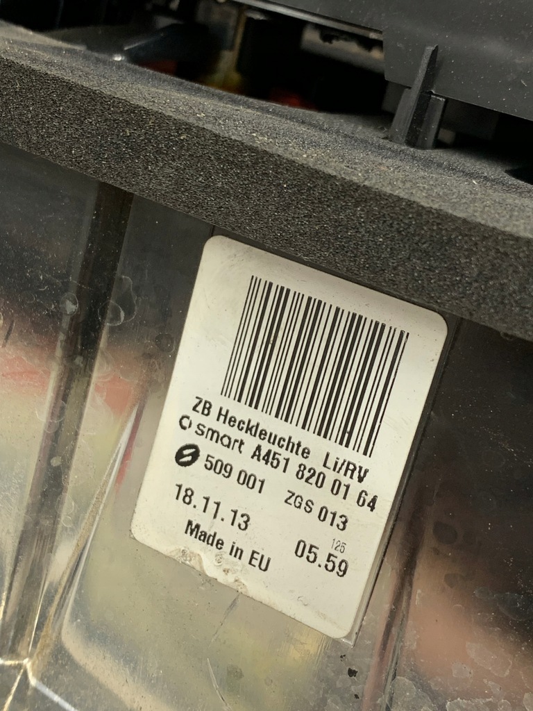 фото №5, Лампа задняя левая a4518200164 smart