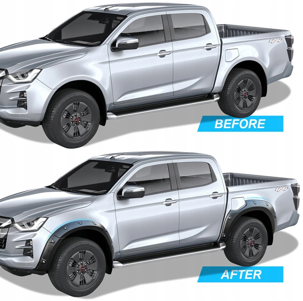 фото №12, Isuzu d-max 4-двері 2020-22 гладкі розширювачі lldpe ok 12cm na oś