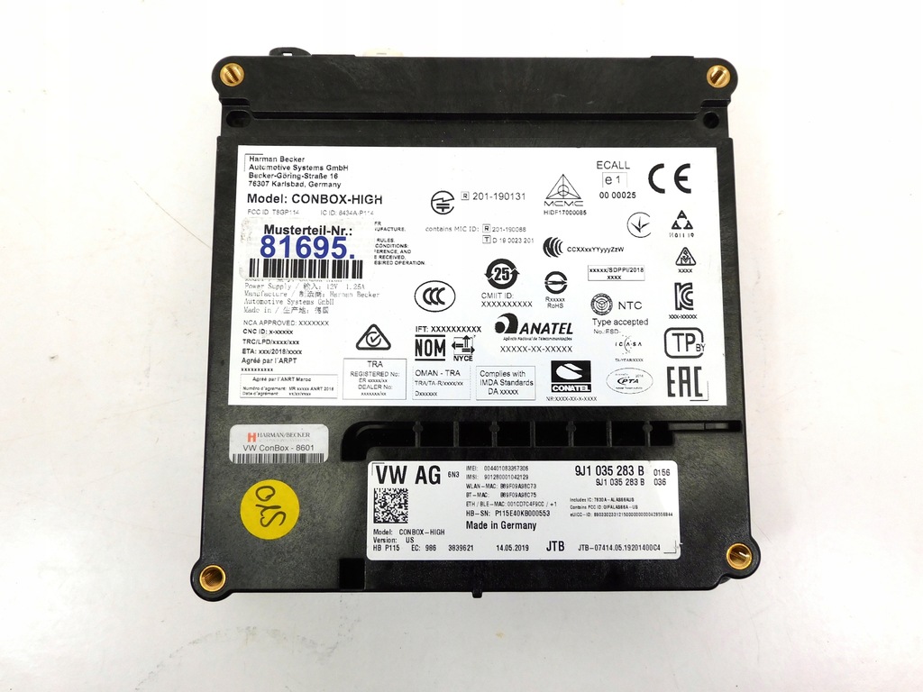 фото №1, Новый модуль блок управления porsche taycan 9j1035283b