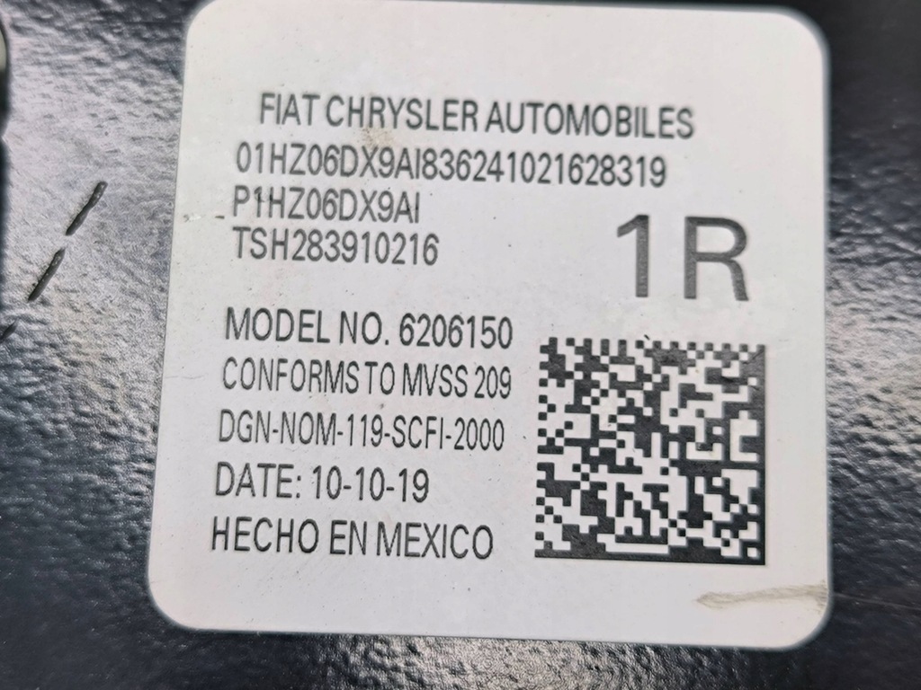 фото №8, Dodge charger 2019 права сторона pas безпеки сидіння передній