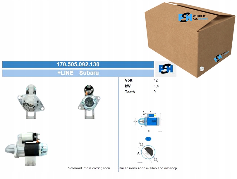 Купить Стартер subaru 1.4 kw стартер bv psh