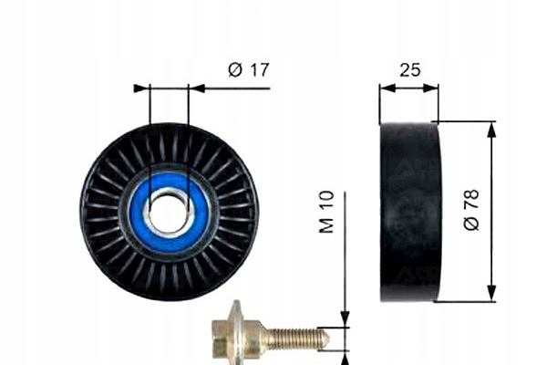 фото №1, Gates ролик направляющая ремень citroen c5 c5 i c5 ii