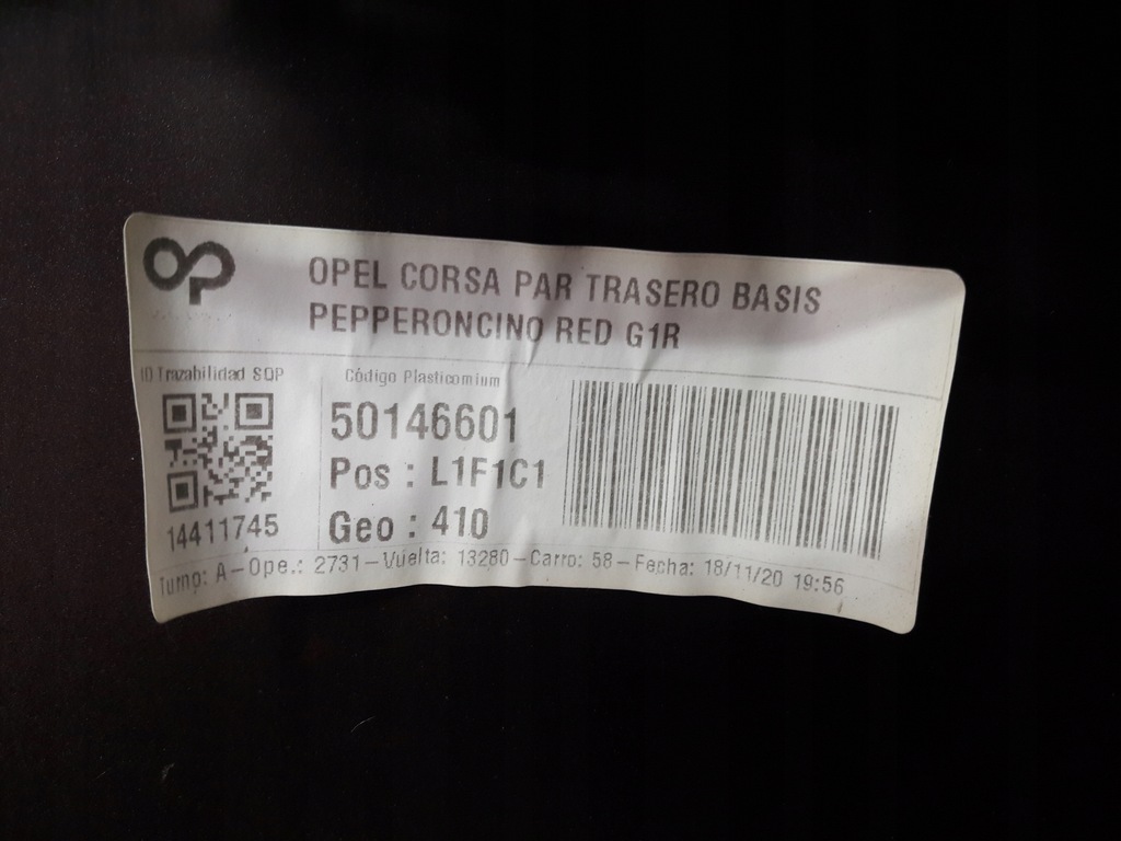 фото №10, Бампер задняя pdc 50146601 opel corsa f