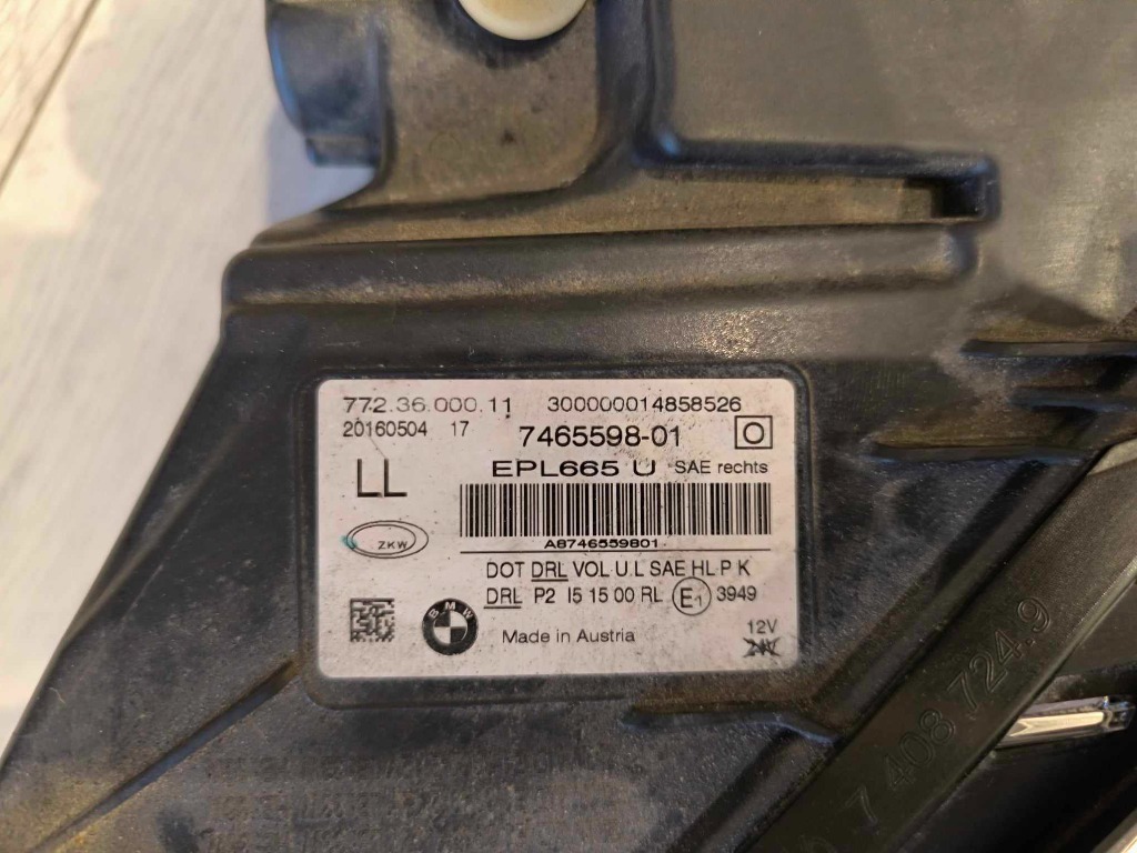 фото №6, Лампа led права bmw 7 g11 g12 usa 7465598 комплектна з модулями