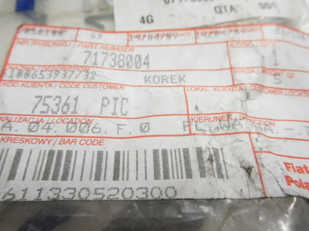 фото №8, Заглушка бампера задняя fiat multipla оригинальный номер 71738004