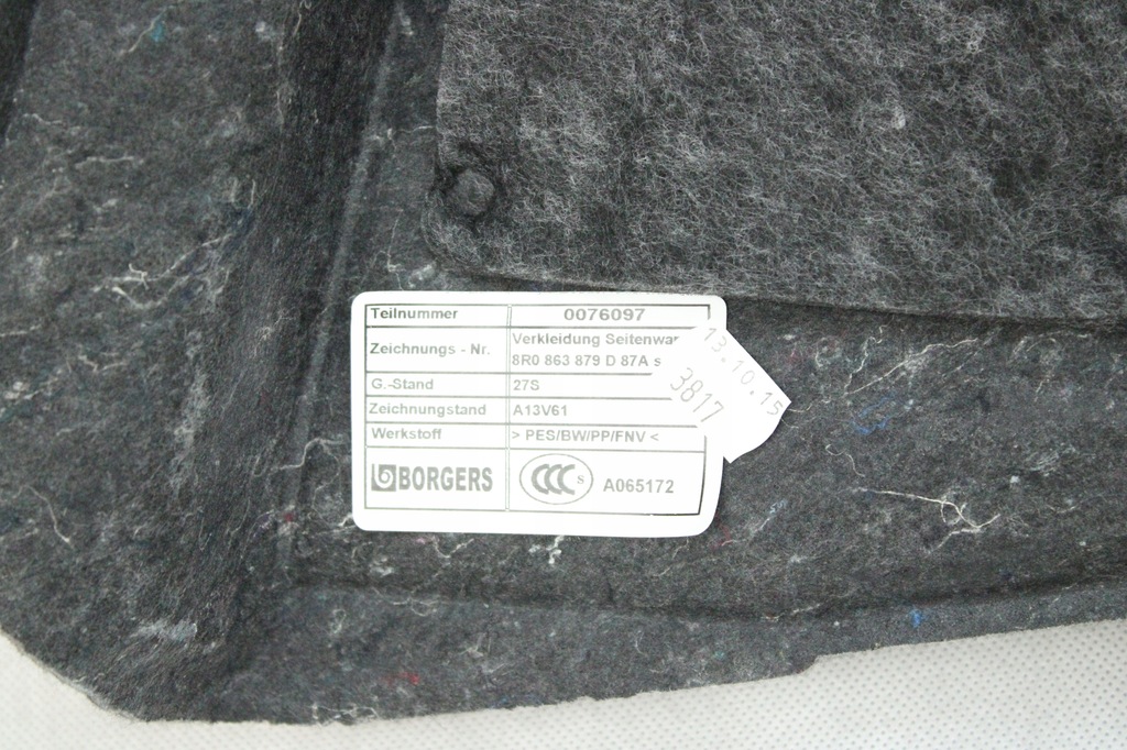 фото №9, Оригинальный обшивка обивка багажника левый задняя audi q5 8r 8r0863879d