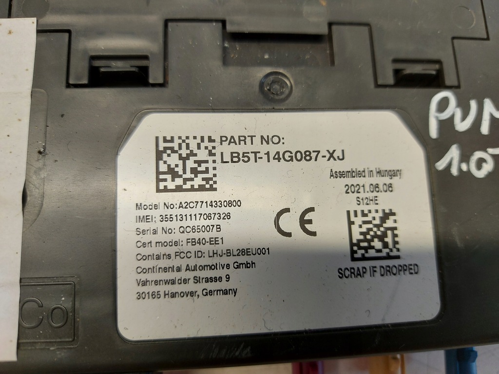 фото №2, Ford puma mk2 модуль блок керування bluetooth