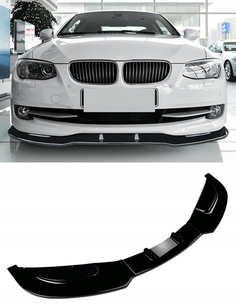 фото №11, Bmw e92 e93 2006-2013 чорний блиск накладка спліттер бампера звичайного