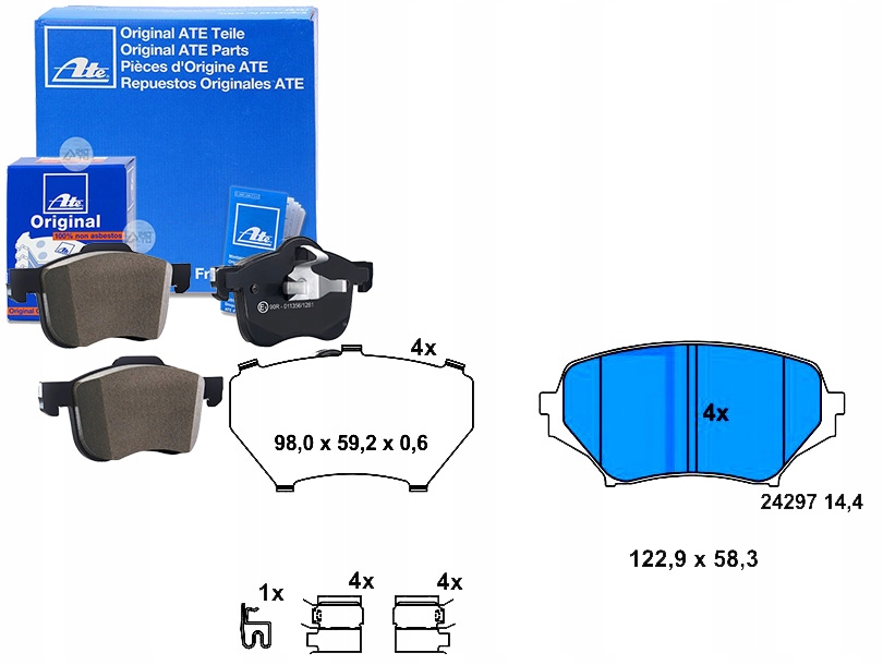фото №1, Ate комплект гальмівних колодок ham. перед mazda mx-5 iii 1.8/
