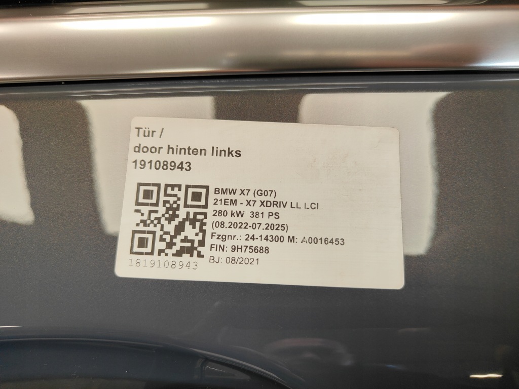 фото №6, Дверь левый задняя левая задние bmw x7 g07 c55 sparkling copper grey