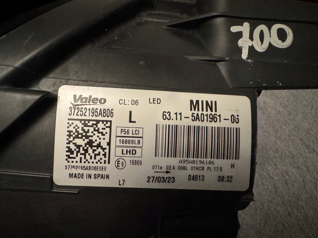 Mini cooper f56 рестайлинг  lci фара передняя левая full led черная с Разборки