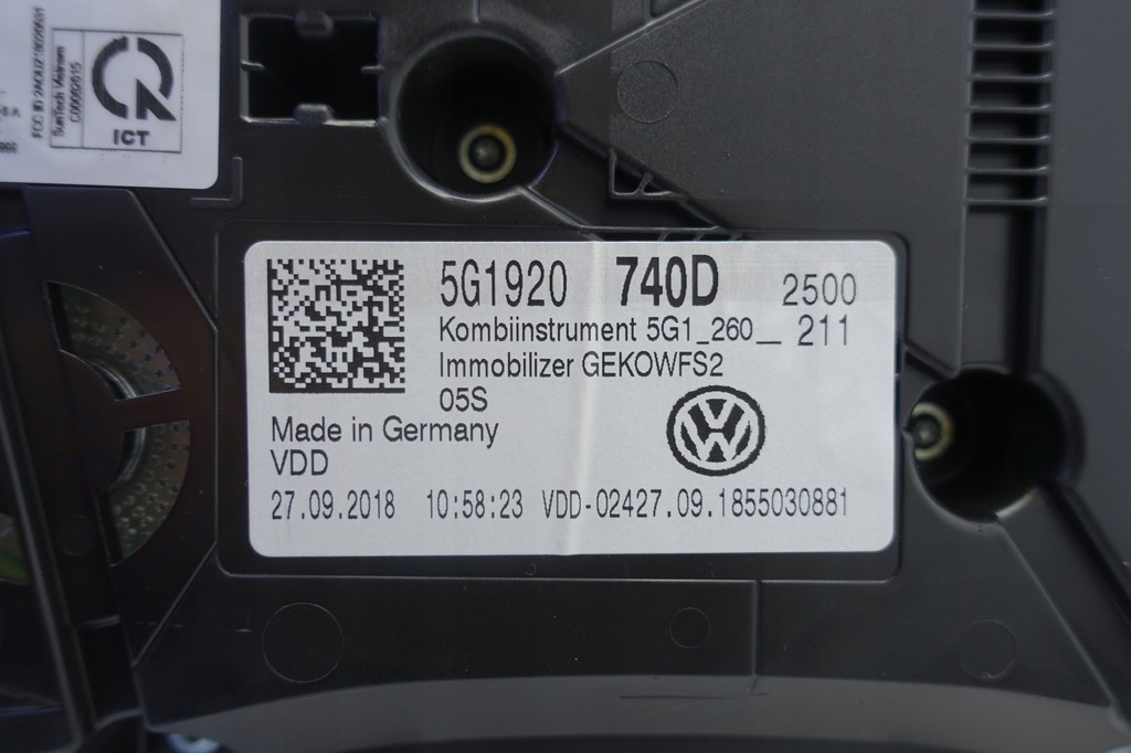 фото №9, Счетчик приборы vw golf vii 7 5g 28248km 5g1920740d