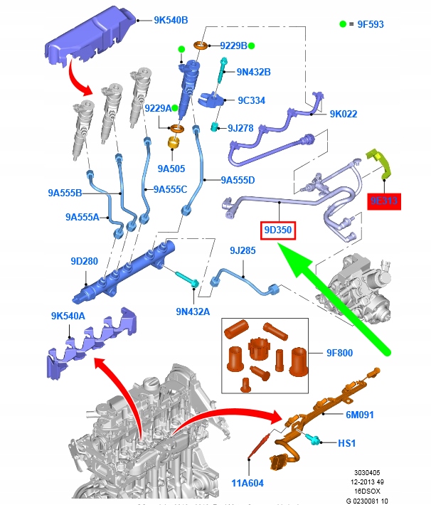 фото №9, Ford focus mk3 c346 шланг топливный av6q-9d350-cd 1763547 оригинальный