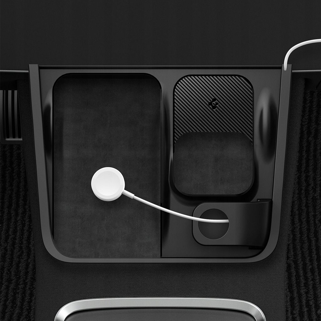 фото №8, Органайзер 3w1 spigen na ładowarkę iphone/airpods/watch do tesla model 3 / y