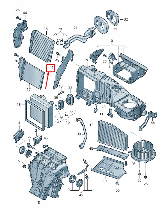 фото №1, Audi tt 8j heater unit кронштейн rhd 1k2819473c original