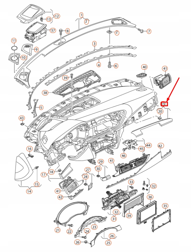 фото №9, Audi rs6 c7 передняя часть dash панель trim lhd 4g1857304a1lq