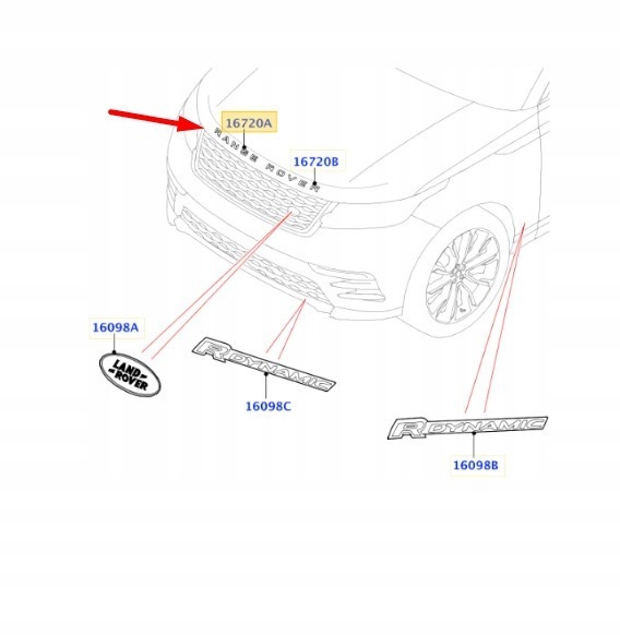 фото №1, Kaptur эмблема land rover range rover velar l560 2017 оригинальный lr147291