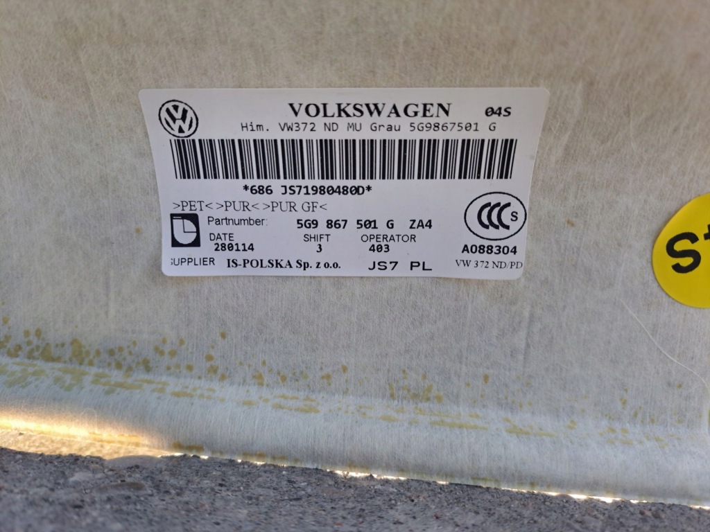 фото №5, Vw golf vii 7 kombi стеля 5g9867501g