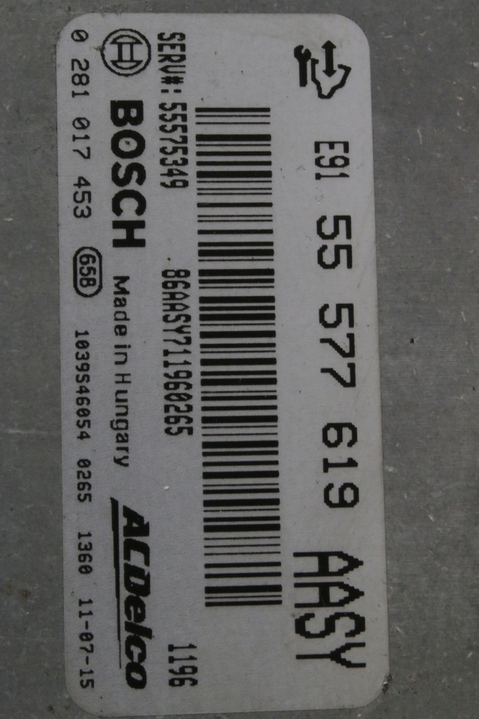 фото №6, Opel insignia 2.0 бортовой компьютер двигателя 55577619 aasy