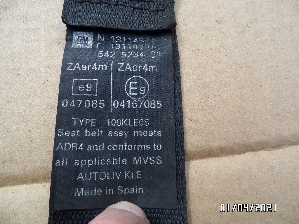 фото №3, Pas безпеки правий задня opel combo c 13114566