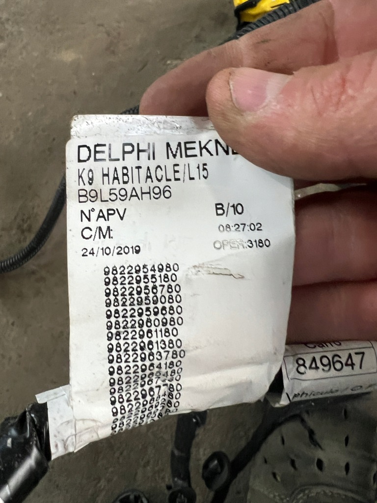 фото №7, Peugeot partner iii iv 19- жгут электропроводка салона кабины 9822954980