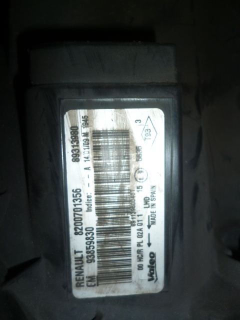 фото №4, Лампа права перед renault trafic ii 8200701356