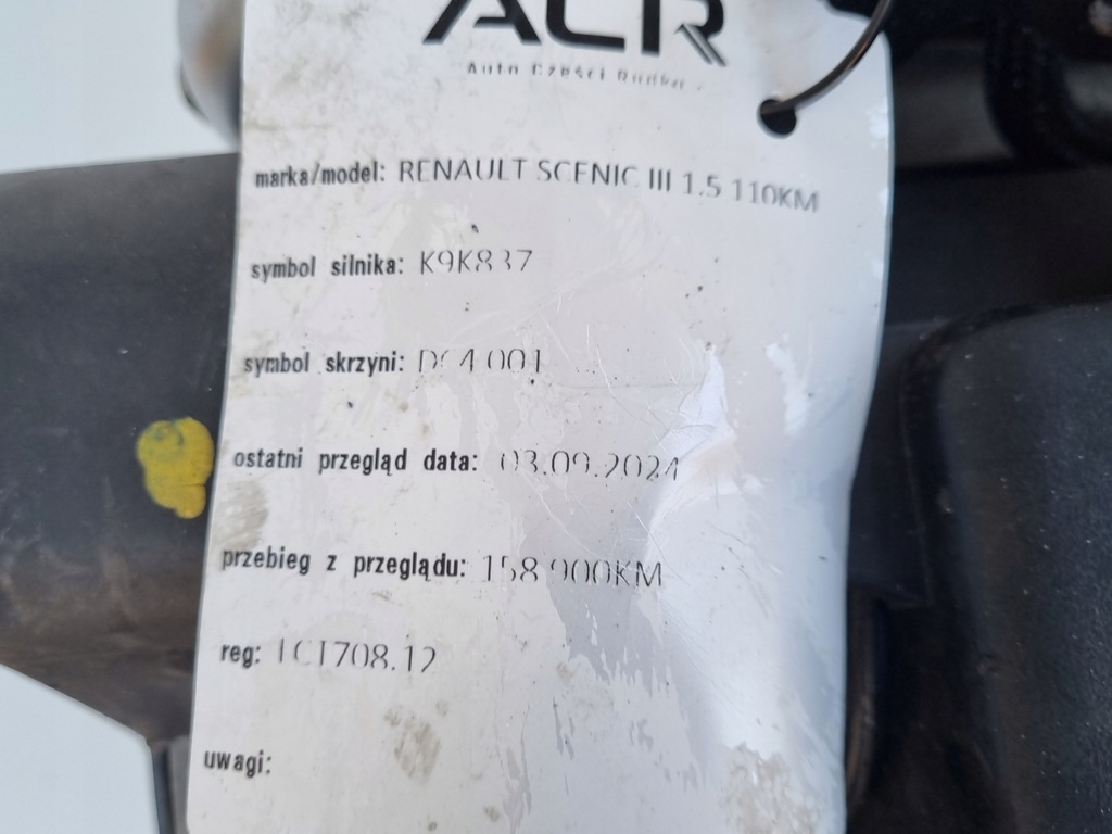 фото №10, Двигатель комплект renault fluence 1.5 dci 110km задокументировано 158tyś k9k837