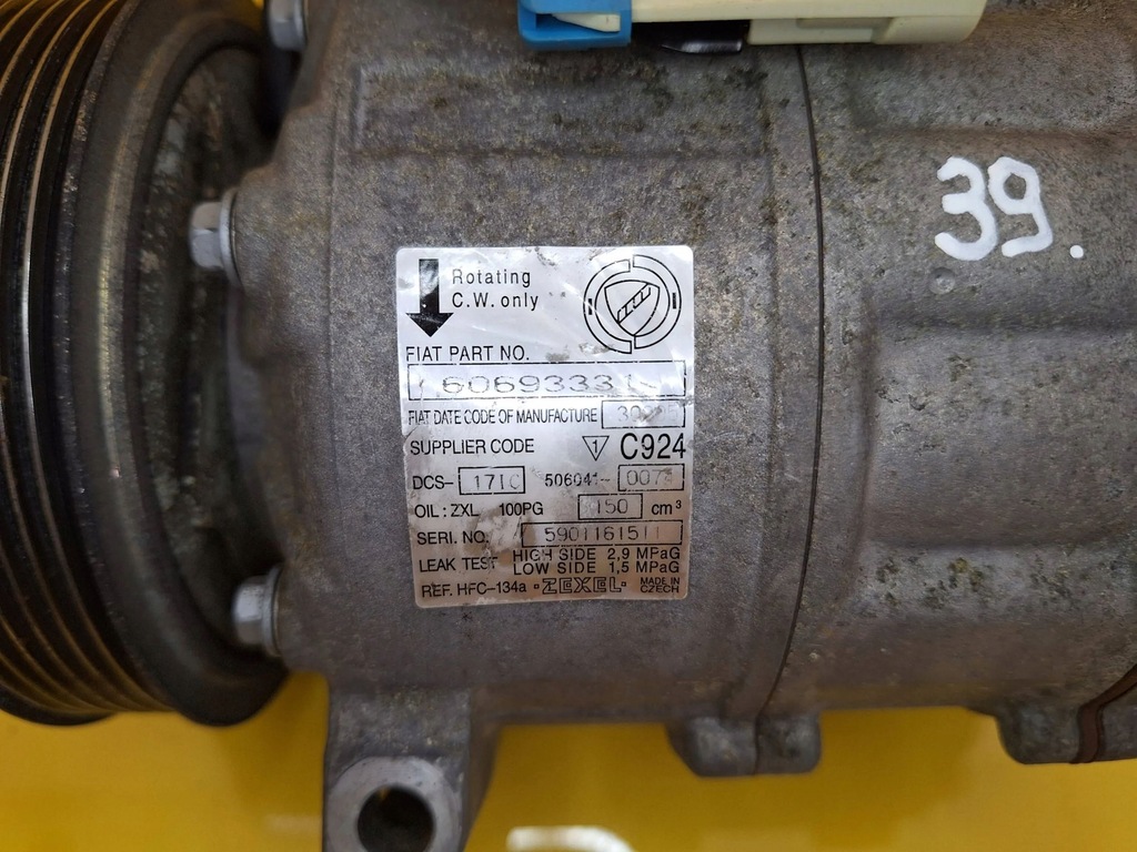 фото №9, Компрессор кондиционера компрессор 60693331 alfa romeo 159 1.9 jtd nr39