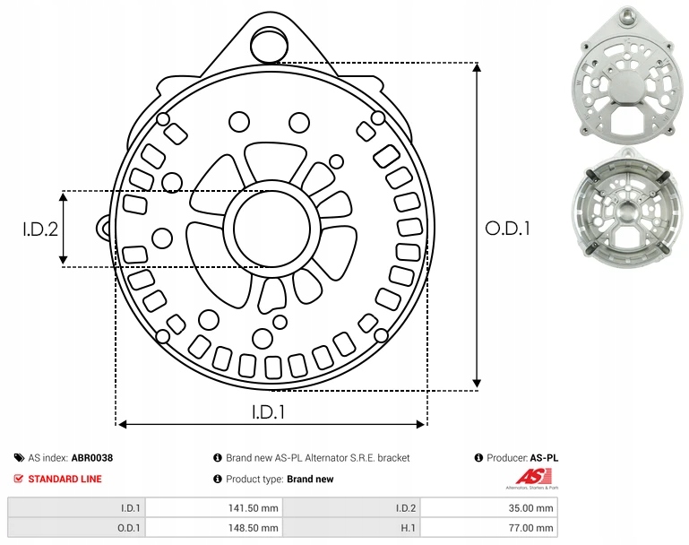 фото №3, Brand new as-pl генератор s.r.e. кронштейн