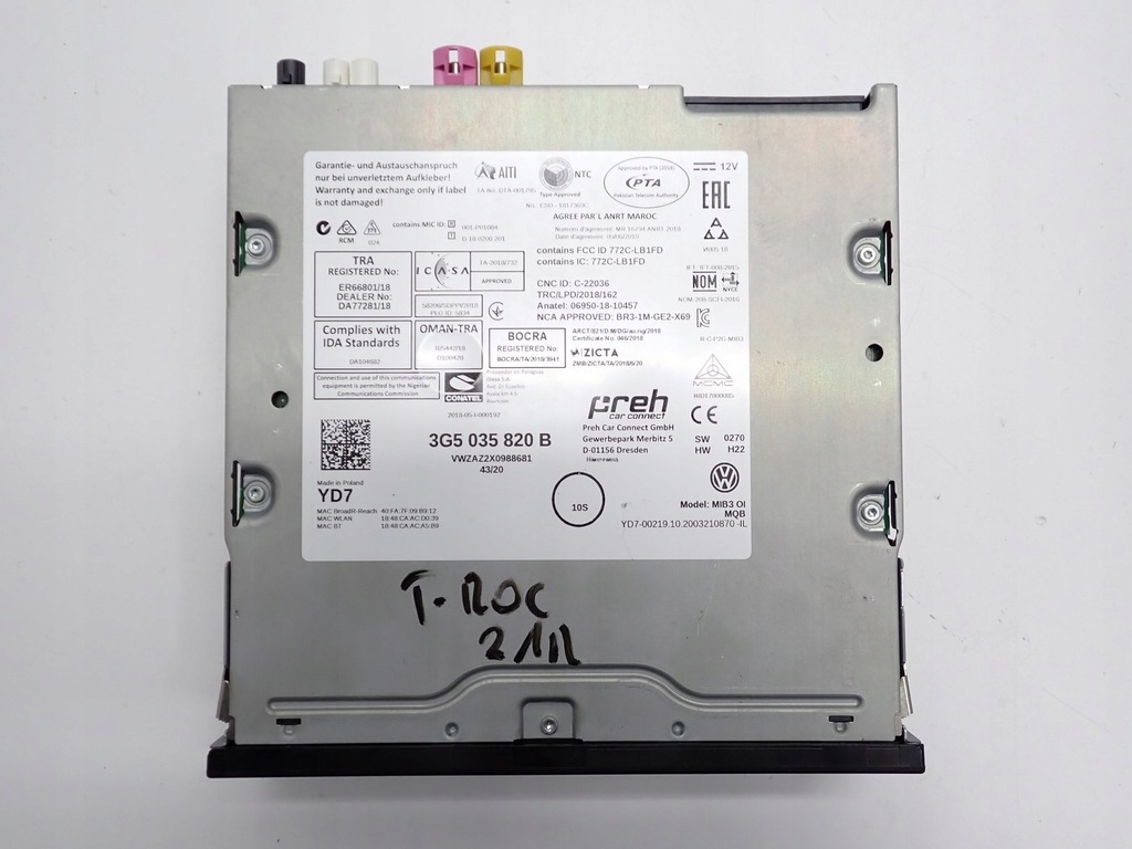 фото №10, Навигация navi радио дисплей 3g5035820b 5g6919605b vw t-roc 21r