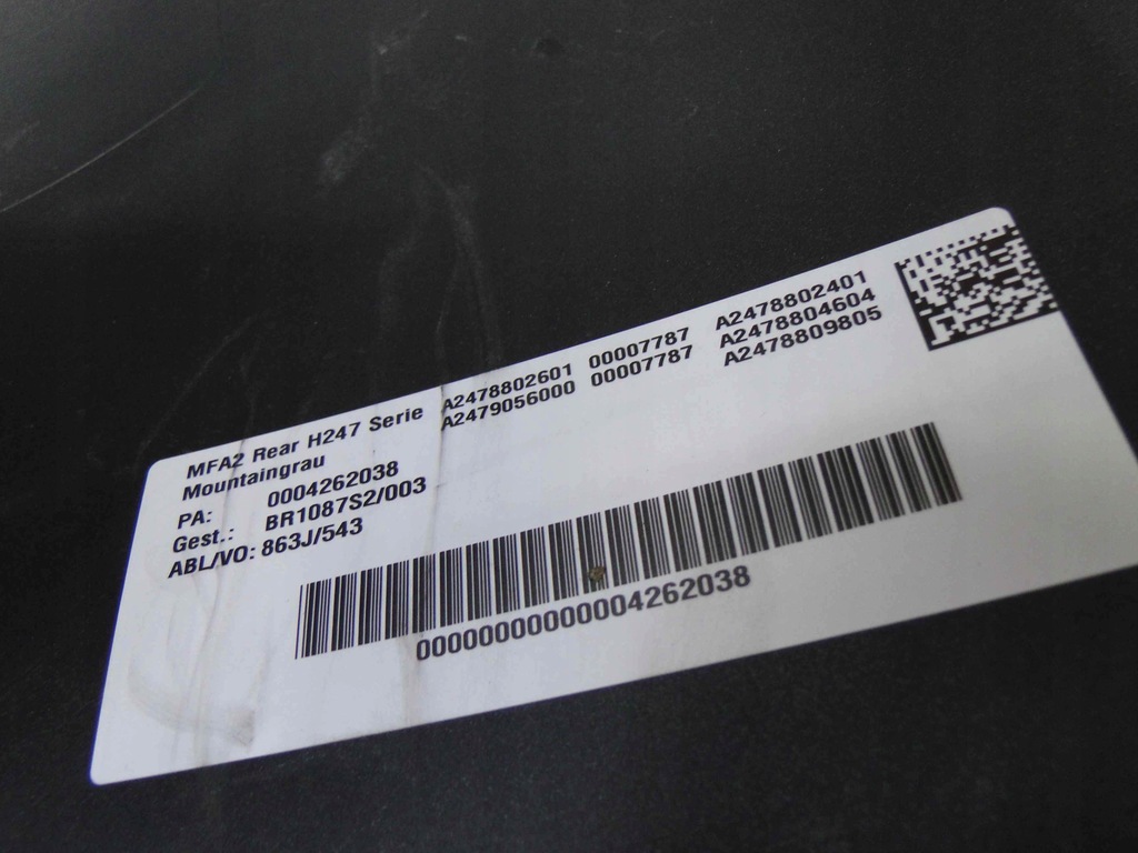 фото №10, Mercedes бампер задній na датчики pts 787 szary + дифузор gla h247 247