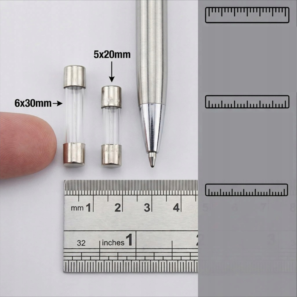 Набір запобіжників szklanych wta 250v 5x20 mm - 6x30 mm 250 szt 1a-20a в Україні