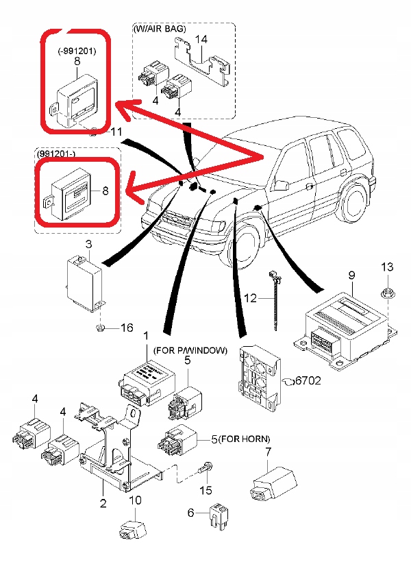 фото №5, Блок керування імобілайзер kia sephia, shuma, pride, sportage