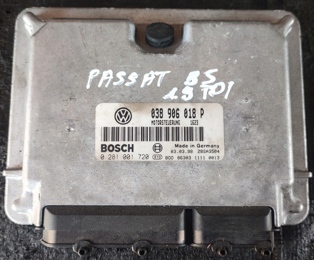 фото №1, Vw passat b5 1.9 tdi бортовий комп'ютер двигуна 038906018p