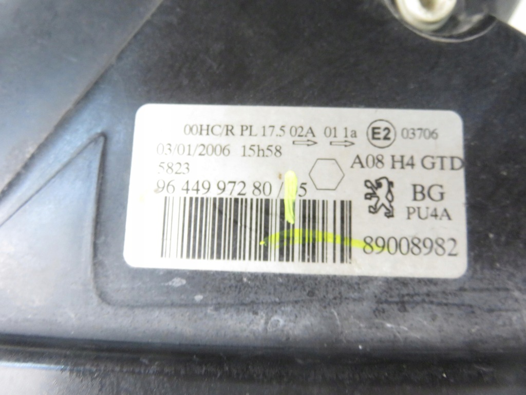 фото №8, Лампа левая передняя peugeot 1007 km_ 9644997280