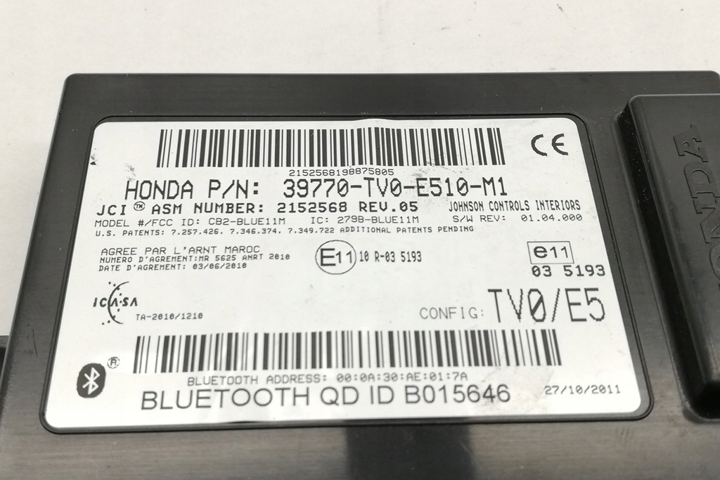 фото №1, Модуль блютуз honda civic ix fk 39770tv0e510m1 2.2l дизель 110kw 2012