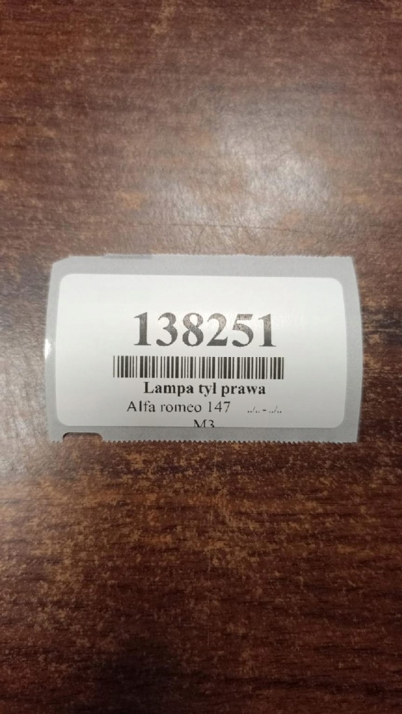 фото №13, Alfa romeo 147 лампа правый задняя w крышка 60693791
