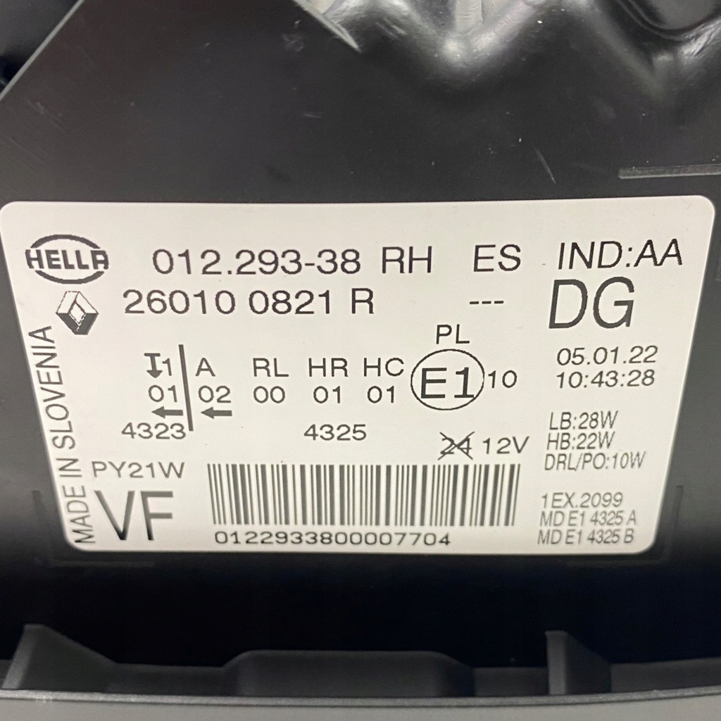 фото №16, Лампа правий перед renault scenic iv black edition