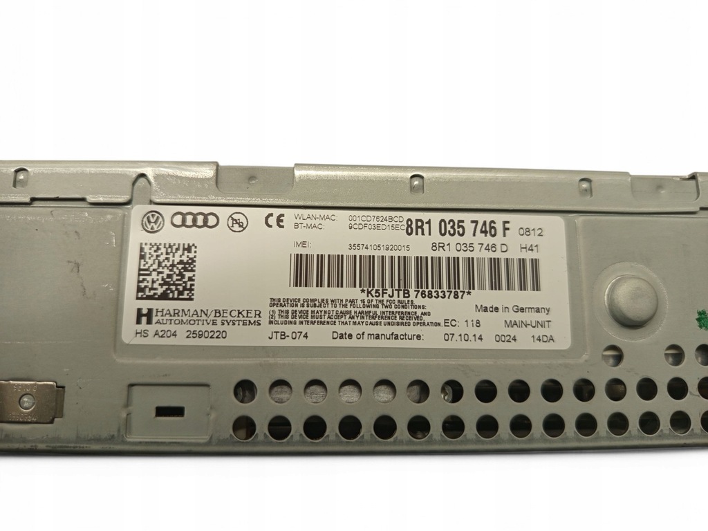 фото №7, Audi q5 sq5 8r1035746f автомобільна магнітола