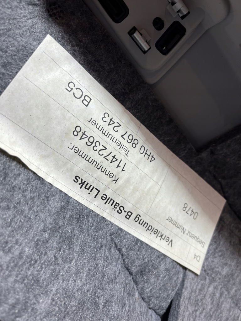 фото №4, Ліва обшивка стійка a8 d4 4h0867243 bh9