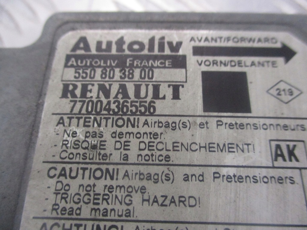 фото №3, Модуль датчик подушка безопасности renault scenic i 7700436556