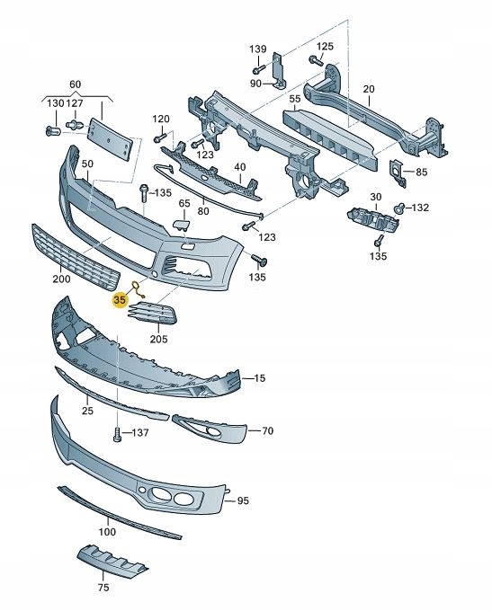 фото №1, Заглушка проушина фаркоп бампера vw touareg 7p правая