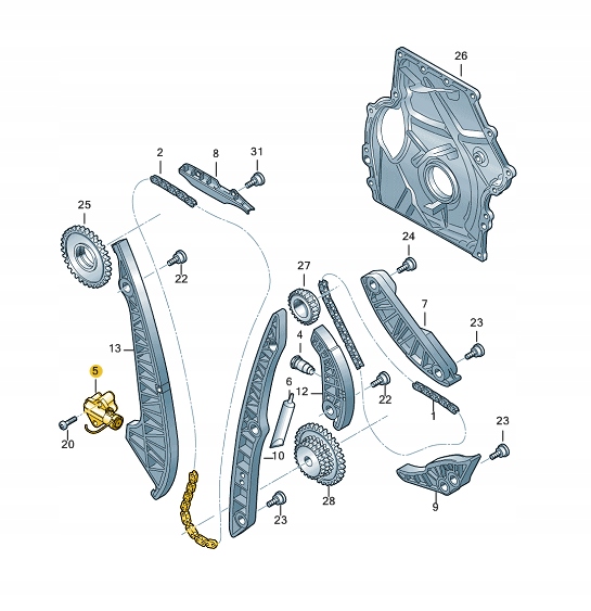фото №10, Audi оригінальний номер 06k109467k натягувач ланцюга розподільного валу
