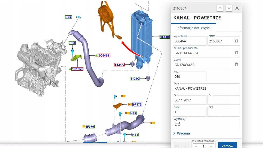 фото №15, Шланг турбонагнітача ecosport od 06.11.2017 2163867 _ gn11-6c646-fa