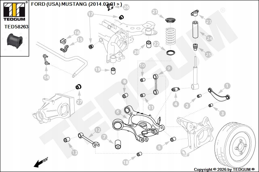 Резиновый элемент стабилизатора заднего внутренняя ford, ford америка Доставка