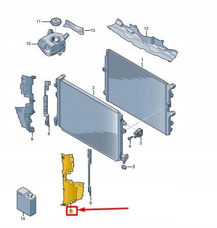 фото №1, Vw taigo cs двигатель радиатор air guide 2g7121283c