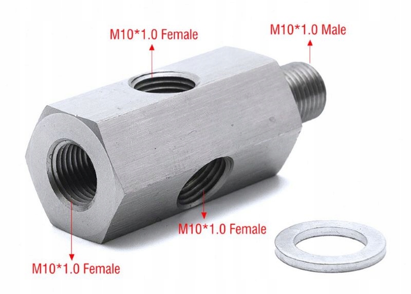 фото №10, Адаптер датчика тиску оливи turboworks 2 x m10x1 тюнінг sport