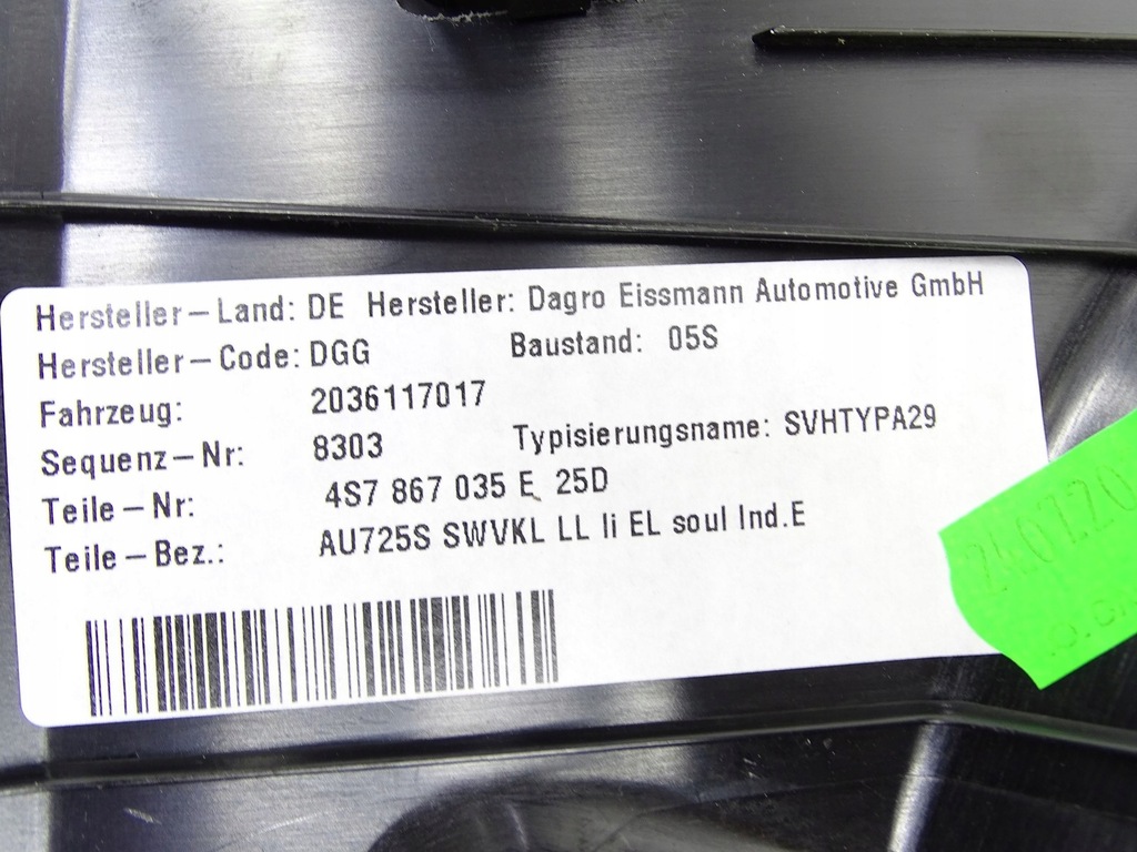 фото №6, Завершение обивка стойка левая audi r8 4s spyder 4s7867035e